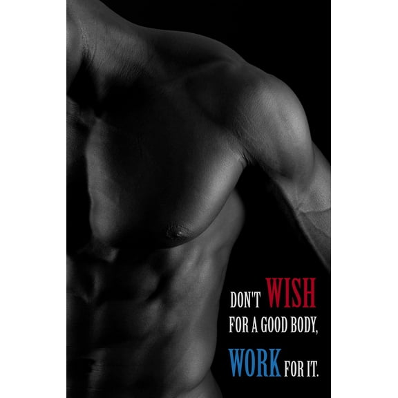 EzPosterPrints - Bodybuilding Men Girl Fitness Workout Quotes Motivational Inspirational Muscle Gym Posters - Wall Art Print for Home Office Gym - MOTIVATION-QUOTE-15 - 18X12 inches