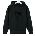 thumbnail image 3 of Sudadera con capucha para niños, sudadera de polar holgada con estampado de araña a la moda para niños y niñas de 2 a 14 años, 3 of 5