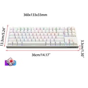 Mini Keyboard Wired Bluetooth-compatible Wireless Dual Mode 87 for Key RGB Mechanical Keyboard Kailh BOX Switch For Tabl