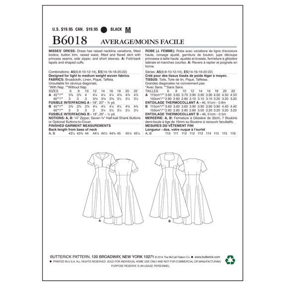 McCall PatternMisses' Dress-6-8-10-12-14