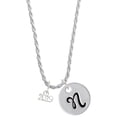 thumbnail image 1 of Delight Jewelry Silvertone Mini Year 2019 Silvertone Script Initial Disc - N - Charm Necklace, 20"+3", 1 of 4