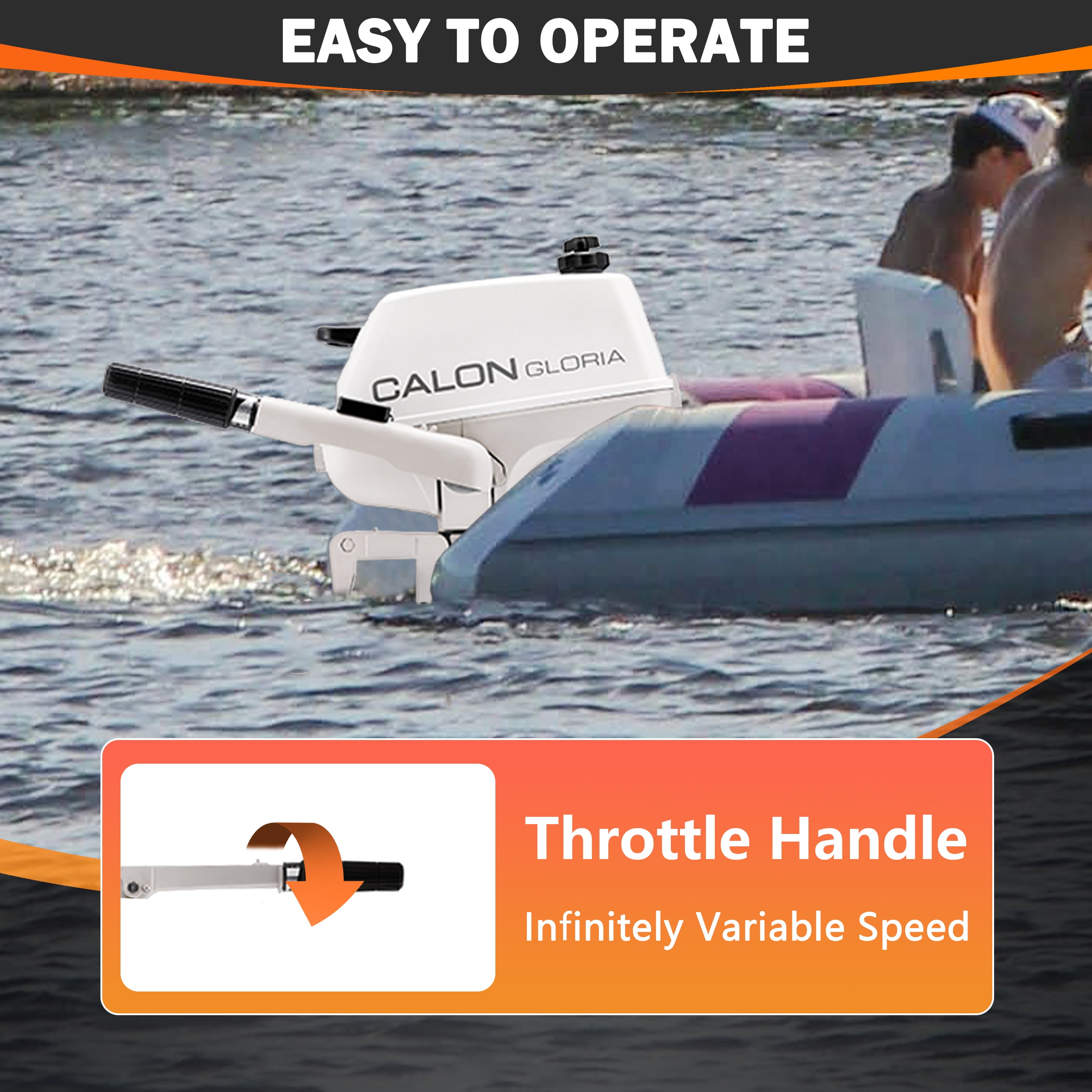 2 Stroke 3HP Calon Outboard Motor, 70cc Heavy Duty Short Shaft Fishing Boat Engine with Water Cooling System & CDI Ignition System for Inflatable Boat Kayak Canoe Sailboat