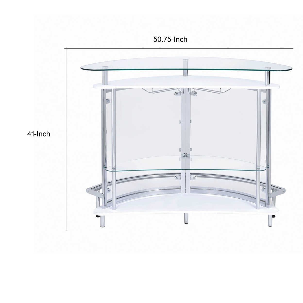 Coaster Contemporary Home Bar Unit with Clear Acrylic Front in White