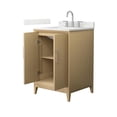 thumbnail image 2 of Janna 24" White Oak Single Vanity & Giotto Quartz Top (3-Hole) & Nickel Trim, 2 of 5
