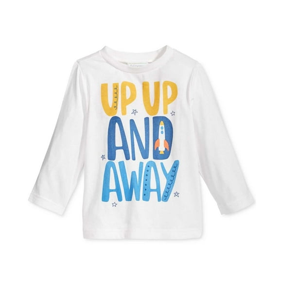 First Impressions Baby Boys Long-Sleeve Graphic-Print T-Shirts, White, 6-9 Months