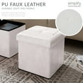 thumbnail image 3 of Simplify Faux Leather Folding Storage Ottoman Cube in Ivory, 3 of 9