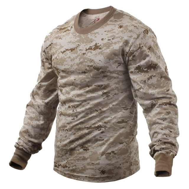 Rothco Long Sleeve Digital Camo T-Shirts - Desert Digital Camo, X-Large