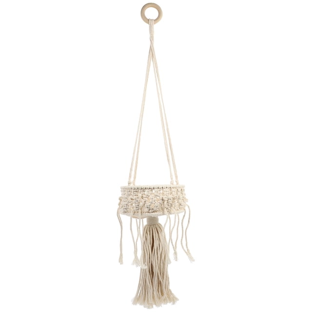 Panier de Rangement Décoratif 1 Pce Panier Suspendu Exquis Conteneur de Plantes (Beige)