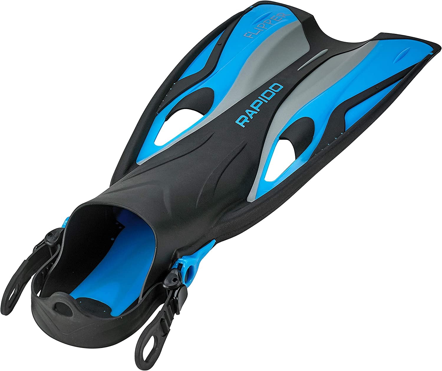 Rapido Boutique Collection Flipper Open Heel Adjustable Snorkel Fin with Snorkeling Gear Carry Bag, Ideal Snorkeling Fins for Snorkel or Scuba