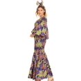 thumbnail image 3 of Sakkas Zarah Women's African Ankara Body-con Off shoulder Mermaid Pocket Dress - 2261-49-Multi - Regular-MidLength, 3 of 5