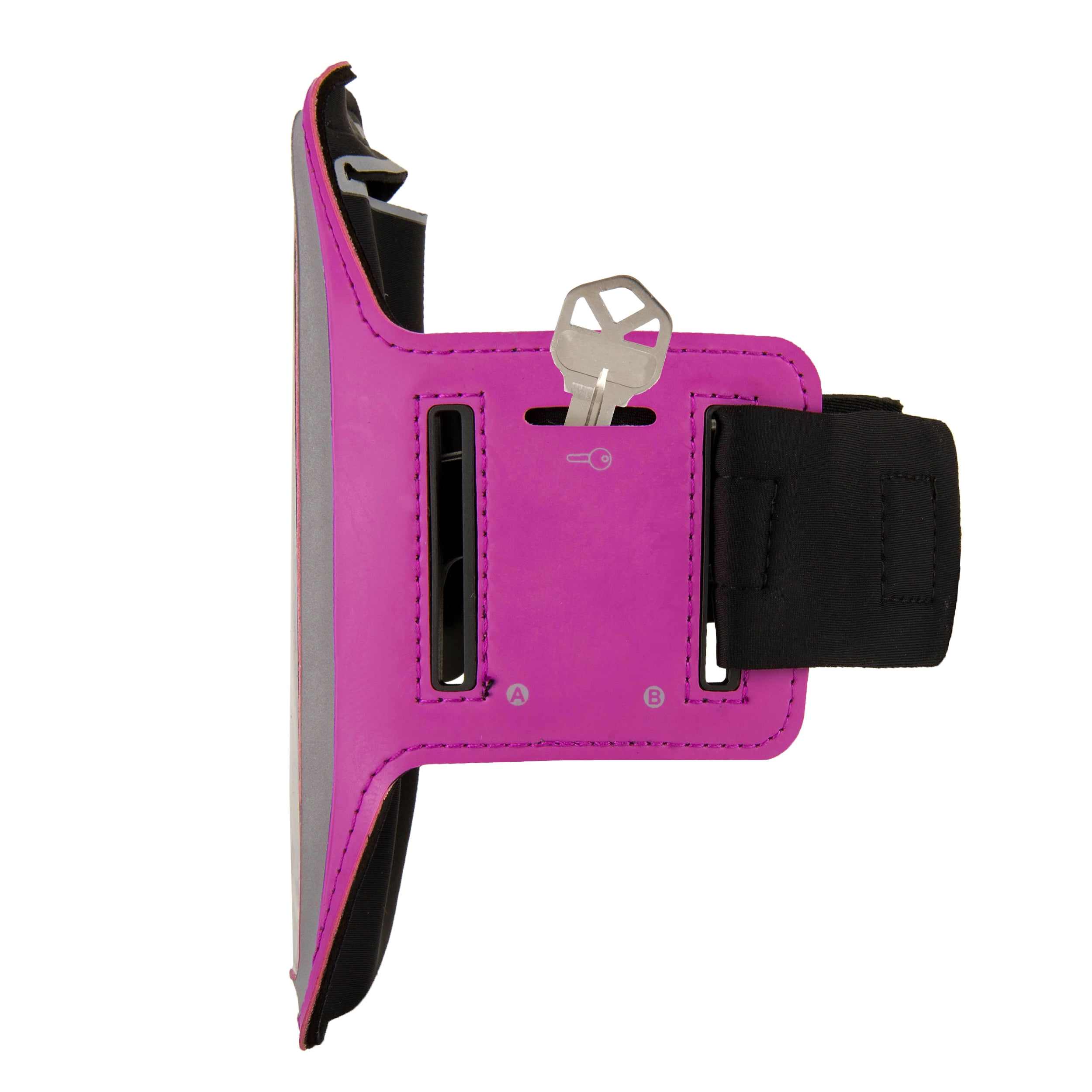 SumacLife Nylon Sports Armband Case Waterproof Band With Built-In Key Pocket, Purple