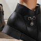 thumbnail image 5 of Zapatos Botines mujer Botines de mujer a la moda para otoño e invierno tacón bajo antideslizante parte superior alta felpa cálido Color sólido cremallera lateral cómodo (Black 7.5), 5 of 7