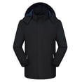 thumbnail image 1 of NTACZA Water Resistant Jackets for Men Black Hooded Softshell Fleece Lined Zipper Windbreaker Mens Coats Fall,XXXL, 1 of 3