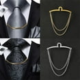 thumbnail image 3 of Mens Tie Chain Double Chains Shirt Necktie Link Chain Buckle Metal Tie Clips, 3 of 15