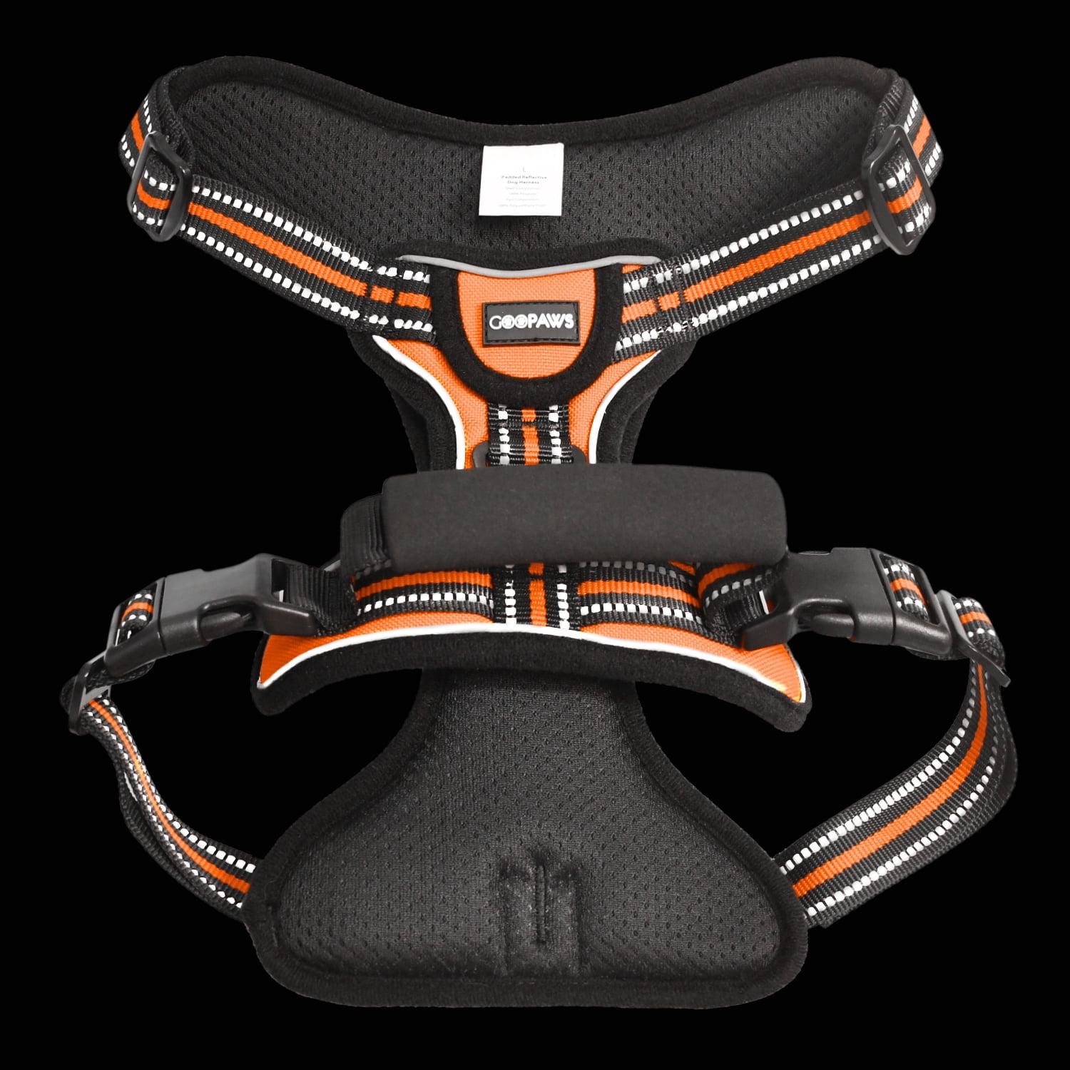 GOOPAWS Padded Reflective Dog Harness, Easy Control Lightweight Dog Harness, Adjustable Outdoor Pet Harness for Small Medium Large Dogs