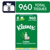 Kleenex Lotion Facial Tissues with Coconut Oil, 8 Flat Boxes, 120 Tissues Per Box, 3-Ply