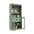 thumbnail image 3 of Palace Imports 100% Solid Wood 32" Pantry Cabinet with Frosted Glass Doors, 2-Drawers and Adjustable Shelves, Sage, 3 of 7