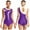 Purple, variant on SiiRoh Women's Gymnastics Leotard One Piece Sleeveless Rhinestones Bodysuit for Ballet Dance Skating Red XL