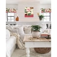 thumbnail image 4 of Valance Curtains Flower Butterfly Window Treatment Curtains Vintage Floral Pink Short Curtain Rod Pocket Valances for Kitchen Bathroom Living Room, 1 Panel 54x18 Inch, 4 of 5