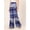 Blue, variant on Women's Printed Viscose Rayon Palazzo Ankle Length Pants Wide Bottom Casual&nbsp;Summer Wear High Waist Long Length Loose Fitted Party Wear Trousers