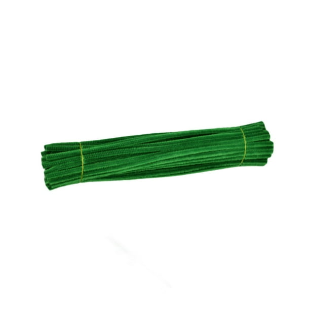 Juego de 100 limpiapipas para manualidades, regalo, juguete educativo flexible para niños. verde