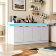 thumbnail image 1 of Armario de Cocina, Gabinete de Almacenamiento para Cocina con Luz LED y Toma de Corriente, 4 Puertas, 1 of 9