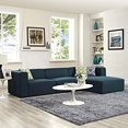 thumbnail image 4 of Modway Mingle Contemporary Modern 4-Piece Sectional Sofa Set in Blue, 4 of 4