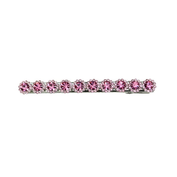Faship Gorgeous Pink Crystal Floral Small Alligator Hair Clip