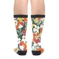thumbnail image 2 of Chaussettes Unisexes en Coton Fantaisie - Chaussettes Rouges et Blanches Petites Fleurs, 2 of 5