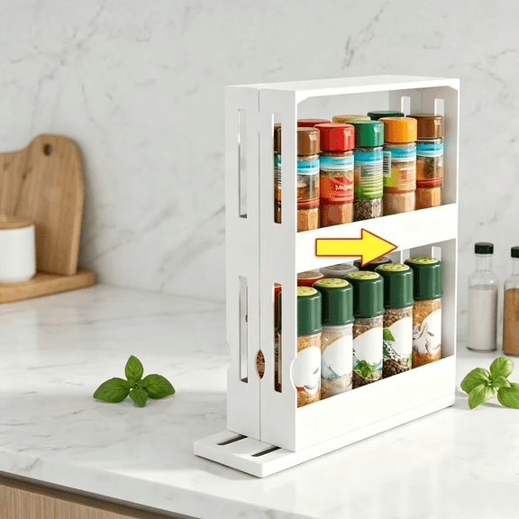 Rotating Spice Rack – Multi-Layer Turntable Spice Organizer for Dry Spices, Kitchen Countertop Storage, 360° Rotating Seasoning Rack for Cabinet or Pantry