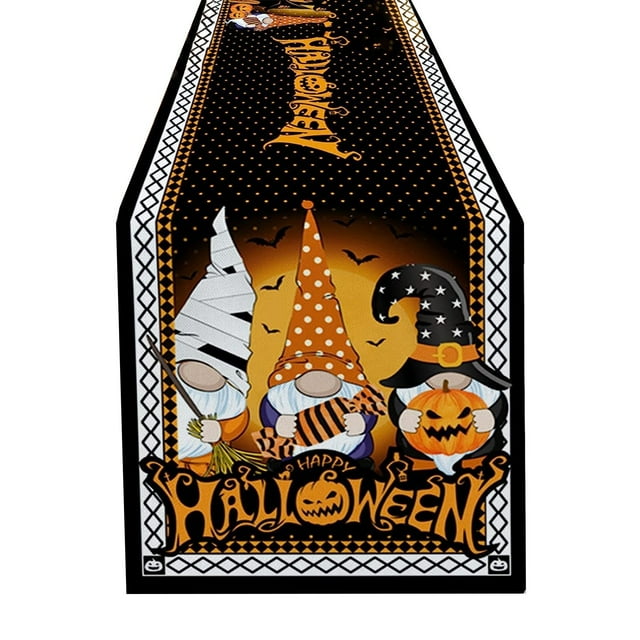 HUASHENG Halloween Table Runner Pumpkins Seasonal Kitchen Dining Table Home Outdoor Decorations (13'' X 72'')