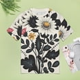 thumbnail image 4 of Nostalgic Vintage Floral Women's T-Shirt Short Sleeve T Shirts Tops Tee Ladies Loose T, 4 of 6
