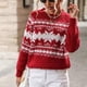 thumbnail image 2 of Suéteres Para Mujer Otoño Invierno Suéter de Punto Cuello Redondo Estampado de Navidad Suéter Recreativo Tops de Manga Larga Odeerbi  ODB176806, 2 of 9