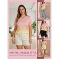 thumbnail image 6 of Cuteduck Women Tops Casual Short Sleeve V-Neck T-Shirt Summer Color Blending Loose Fit Comfort T-Shirt M-3XL, 6 of 9