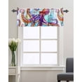 thumbnail image 3 of Curtain Valance for WindowsWatercolor Abstract Ocean Animal Octopus Kitchen Valances Rod Pocket Short Curtains,Colorful Painting Artwork Window Treatment Panel for Living Room Bathroom Bedroom, 3 of 8