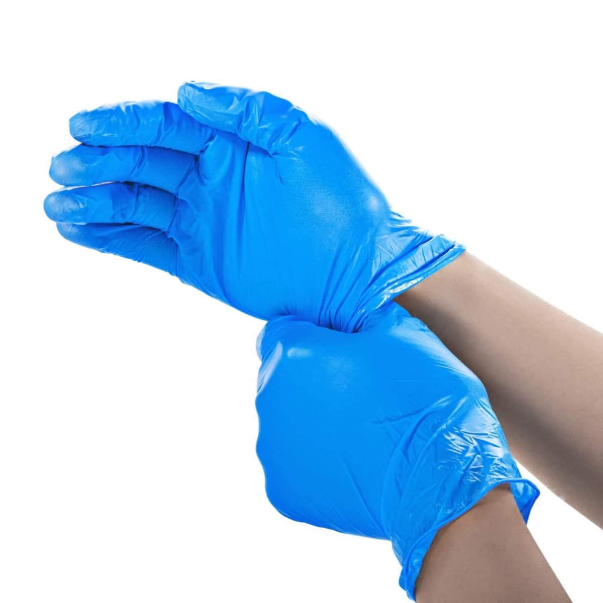 Hulmay Basic Medical Synmax Vinyl Exam Gloves, Latex Free, Powder Free, Large Disposable Gloves, BMPF-3003, Blue(1000 Pack)