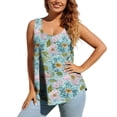 thumbnail image 2 of ClodeEU Women's Floral Print Sleeveless Blouse, Casual U Neck Tank Top for Summer N-Multicolor,Women's Plus XXL, 2 of 7