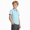 thumbnail image 4 of NIEWTR Toddler Boys Cozy Polo Shirts Collared T-Shirts Cotton Short Sleeve Tees Active Summer Outfits(Light Blue,3-4 Years), 4 of 7