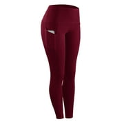 High Elastic Leggings Pant Women Solid Stretch Compression Sportswear Casual Yoga Jogging Leggings Pants With Pocket