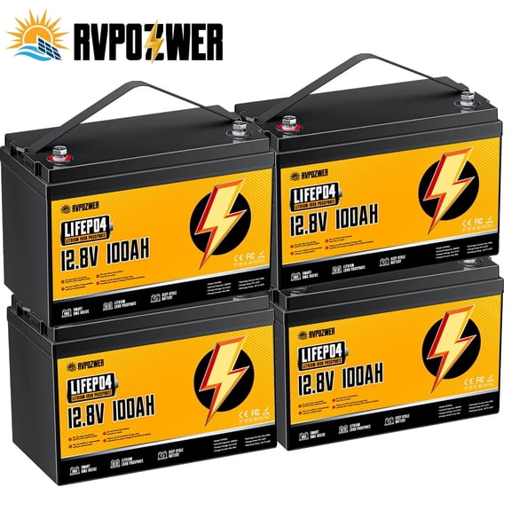 RVPOZWER 12V 100Ah 200Ah 300Ah LiFePO4 Lithium Battery 24V/36V/48V Deep Cycle For RV Home