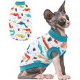 thumbnail image 1 of PUMYPOREITY Vêtements pour Chat Sphynx - Chandail Extensible, Chemise Douce Sans Poils, Pyjama Chandail, Col Roulé pour Sphynx Cornish Rex, Devon Rex - Bleu, m, 1 of 6