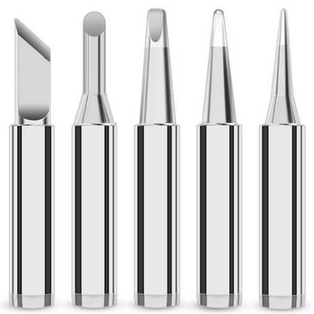 

U.S. Solid Soldering Iron Tips 5pcs Assortment for Soldering Stations and Irons Lead-Free Pre-Tinned