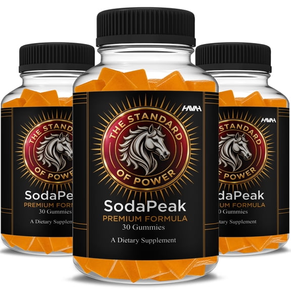 (3 Pack) Soda Peak Male Gummies, SodaPeak Performance Support (90 Gummies)