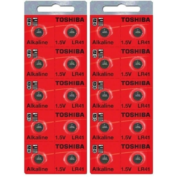 LR41 / AG3 Toshiba 1.5V Alkaline Pack Of 20 Button Cell Batteries EXP 2024