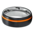 thumbnail image 2 of Orange Tungsten Ring,Black Wedding Ring,Tungsten Carbide Ring,Gunmetal Wedding Ring,Man & Woman, 2 of 4