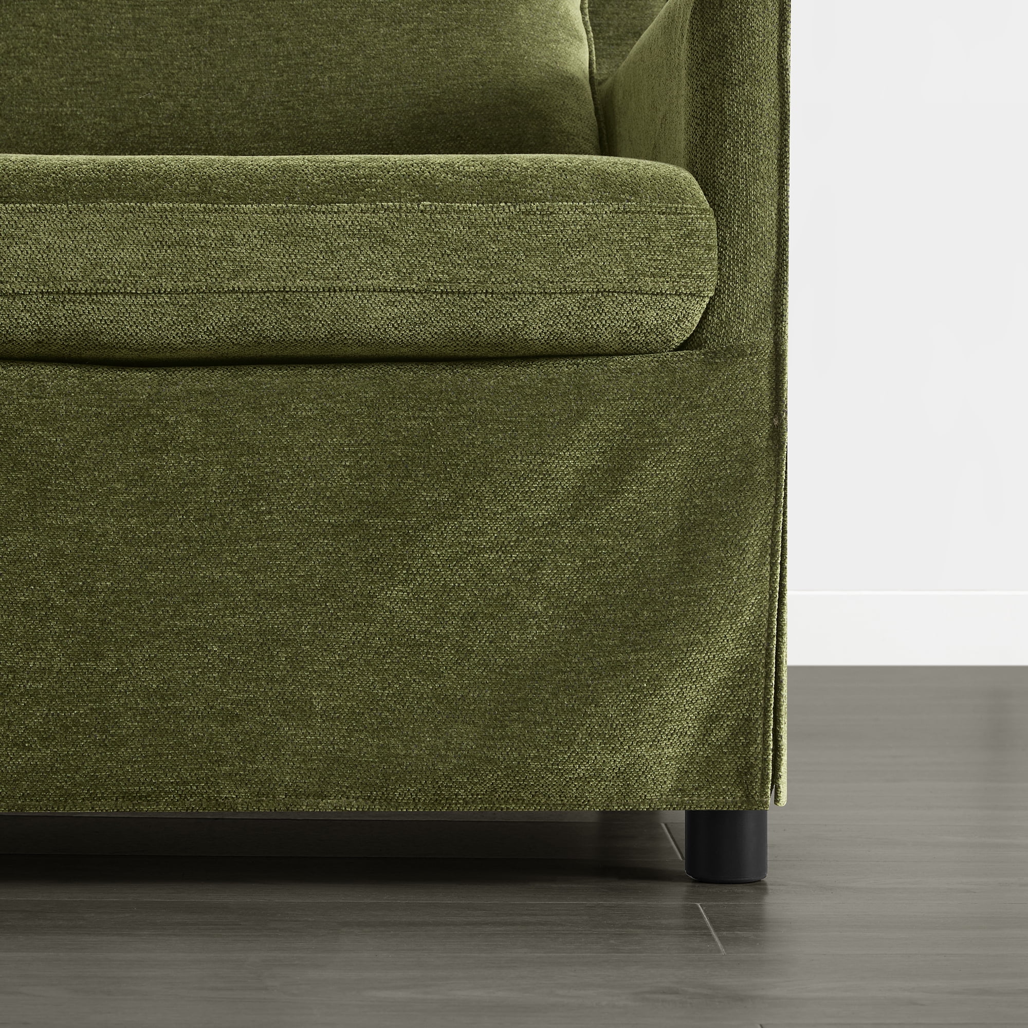 Spruce & Spring Upholstered Accent Chair for Living Room and Bedroom, Modern Lounge Armchair with Removable Cushions and Track Arms, Green Fabric