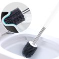 thumbnail image 2 of Escobilla de baño sin esquinas muertas TPR para el hogar cepillo de silicona lavado de oro inodoro escobilla de inodoro portátil JFHHH pequeña, 2 of 4