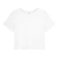 thumbnail image 3 of Giffimy Women's White Colorful Brushstroke Stripes Wildflower Graphic Short Sleeve Crop T-Shirt XS-XL Crewneck Top, 3 of 6