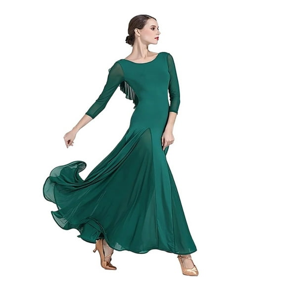 Women Standard Dance Dress Ruffles Backless Ballroom Dancewear Evening Dresses Ballroom Dress