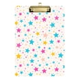 thumbnail image 2 of Plastic Clipboard Acrylic Hanging Clip Board with silver Low Profile Office School Supplies 12.5x9 Blue Purple Yellow Star, 2 of 9